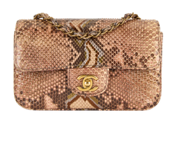 Mini Rectangular Flap Bag, Python, Brown, 19702094(2014), 3*